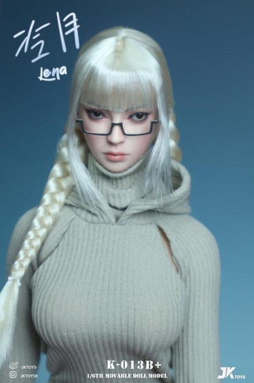 JK Toys 1/6 Lena Head with Glasses & Moveable Eyes [JKT-K013B+]