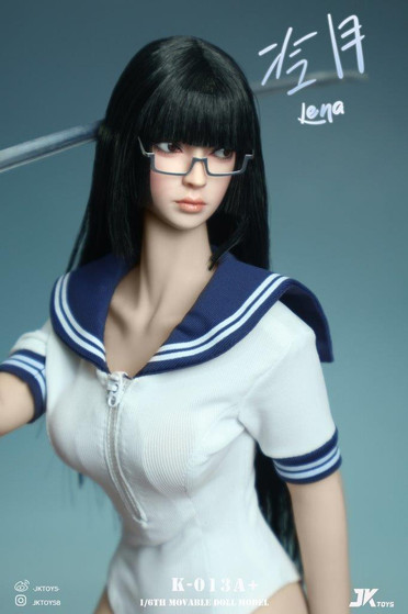 JK Toys 1/6 Lena Head with Glasses & Moveable Eyes [JKT-K013A+]