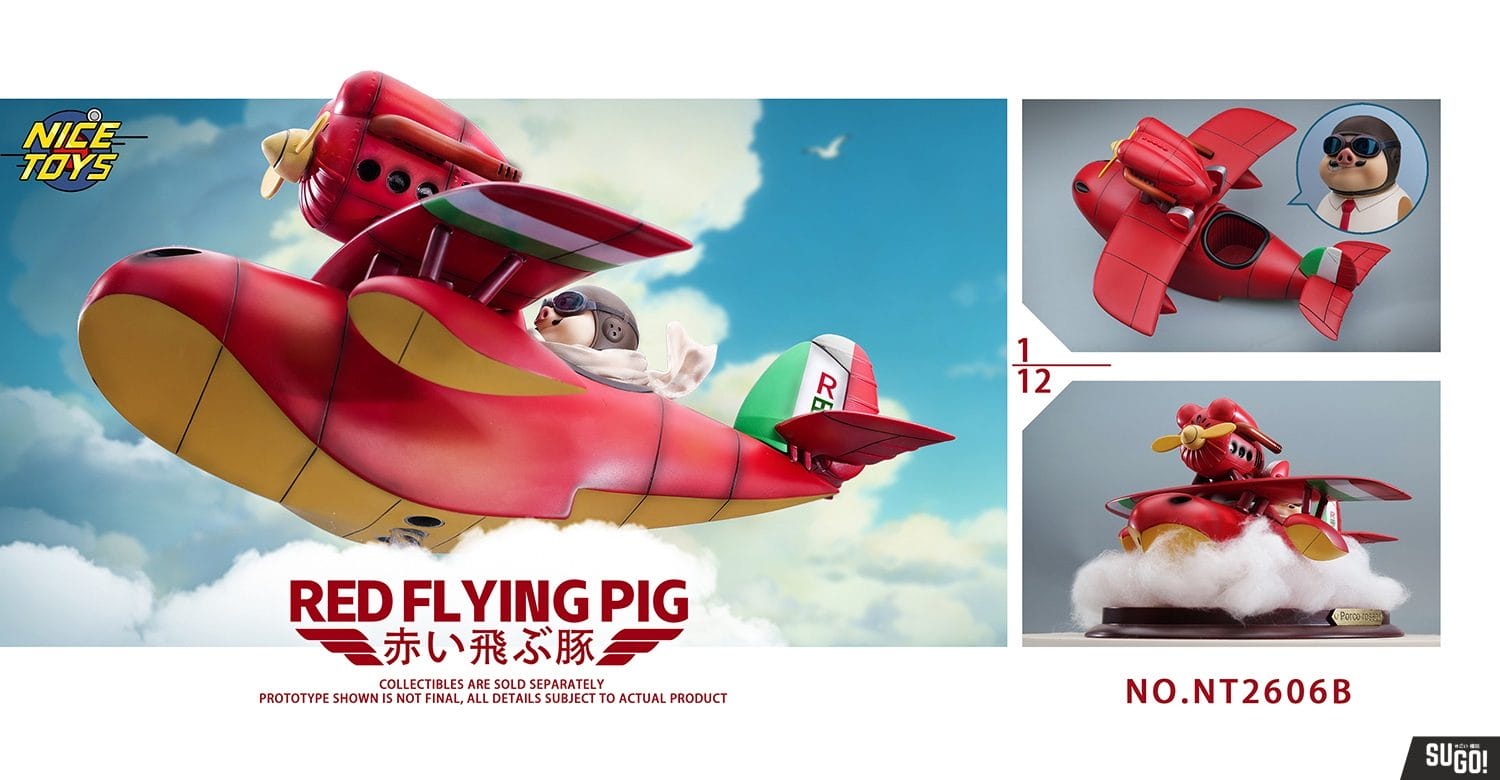 NICETOYS Red Flying Pig NT2606B Airplane Set 1/12 Scale Action Figure