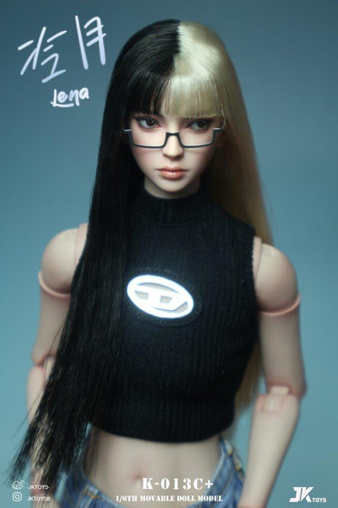 JK Toys 1/6 Lena Head with Glasses & Moveable Eyes [JKT-K013C+]