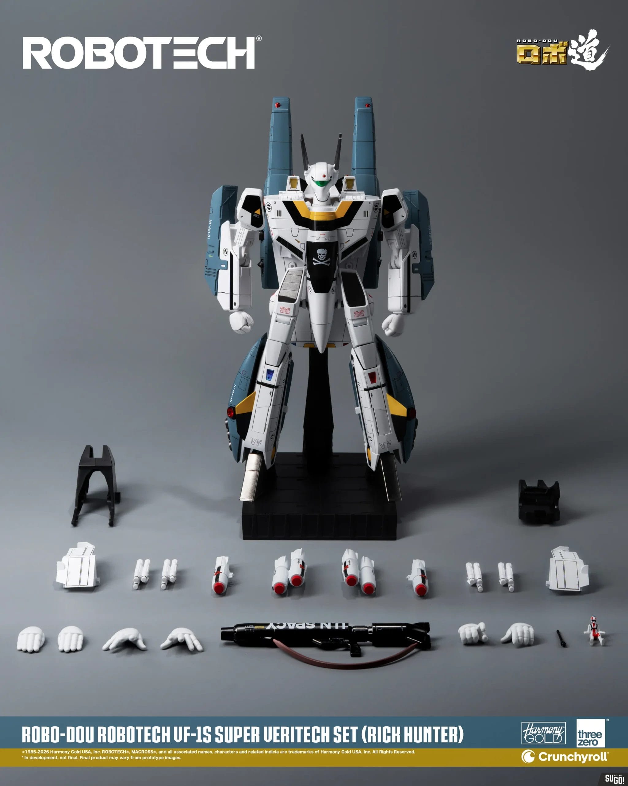 Threezero Robotech Rick Hunter ROBO-DOU VF-1S Super Veritech Set 3Z0307 Action Figure