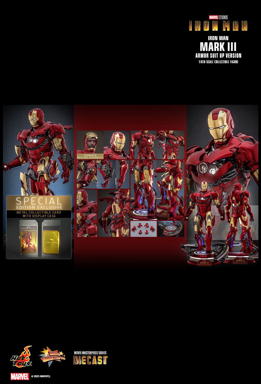 Hottoys Hot Toys 1/6 Scale MMS825D72B MMS825B Iron Man - Mark III 3 (Armor Suit Up Version) (Special Edition) Action Figure NEW